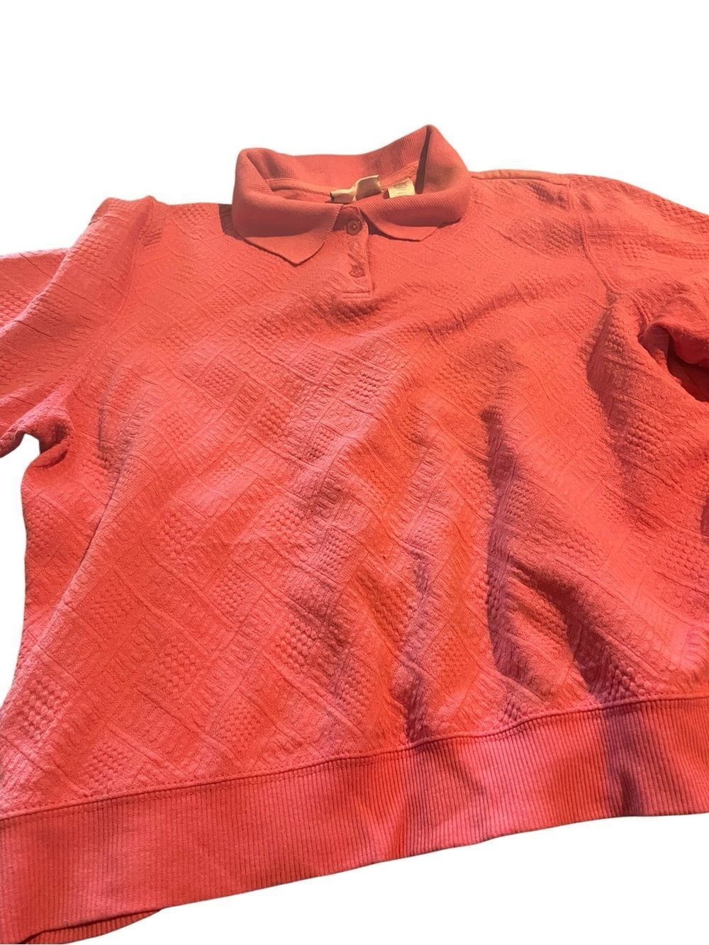 Alfred Dunner Coral Textured Polo Sweatshirt